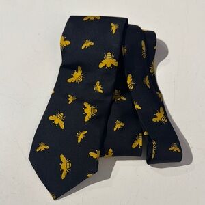Josh Bach Yellow and Black Patterned Tie with Bee Motifs